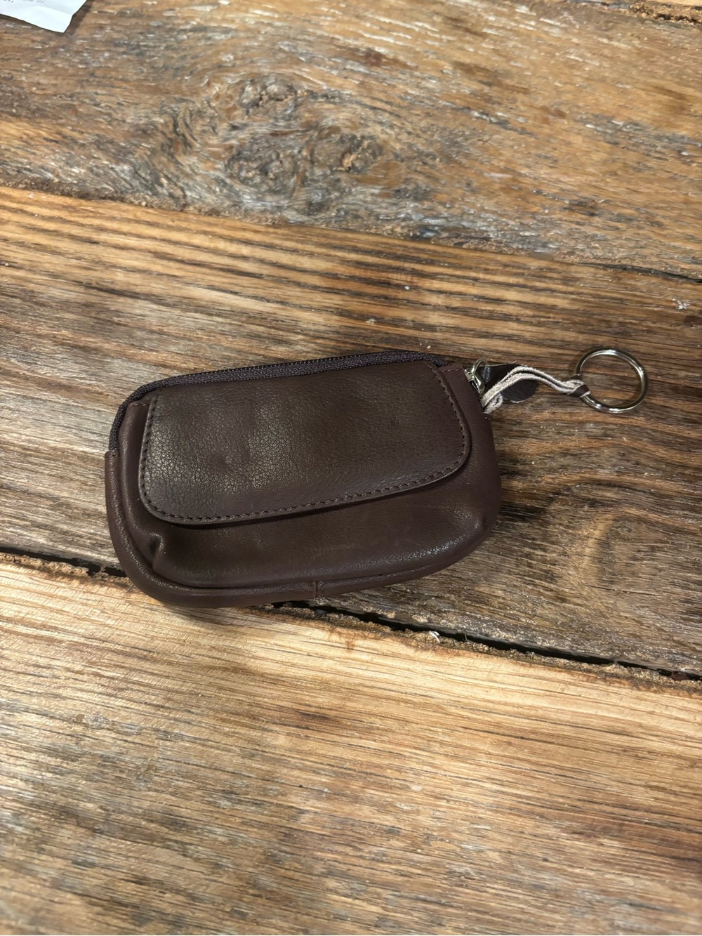 Wilsons Leather Brown Genuine Leather Change Purse Keychain Wallet - Picture 3 of 7